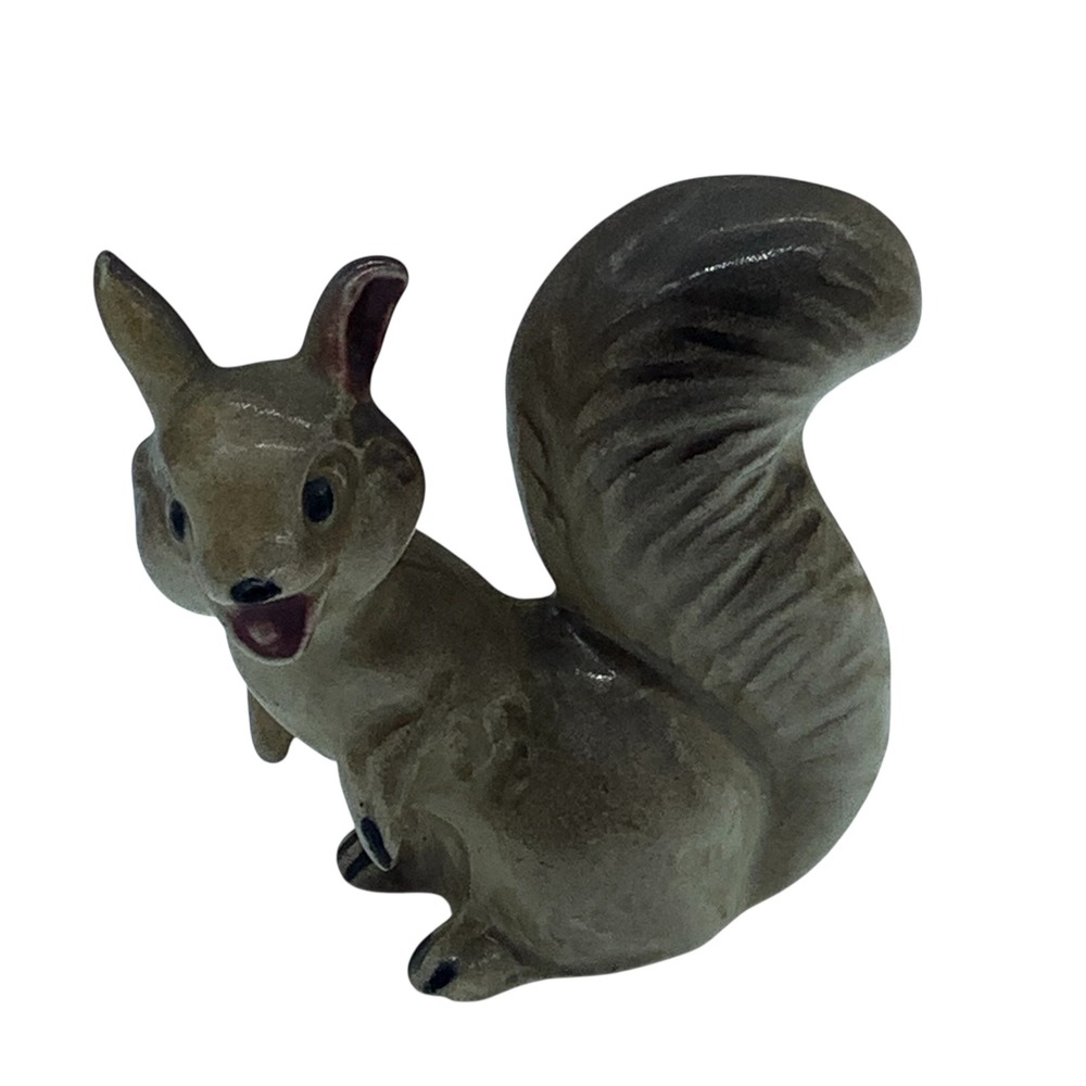Vintage Ceramic Squirrel Figurine Miniature Hand Painted Made in Japan Brown